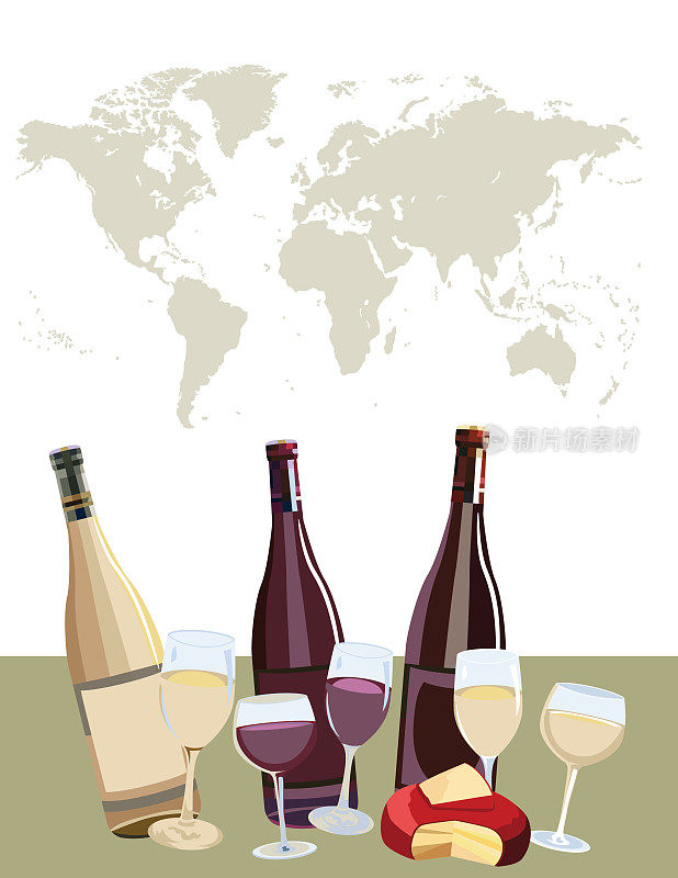 葡萄酒葡萄信息图与复制空间
