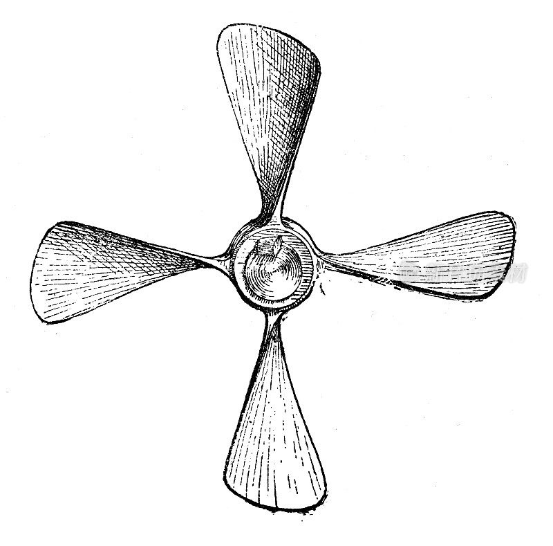 古董插图:螺旋桨