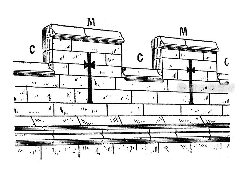 仿古插画:Merlon(建筑)