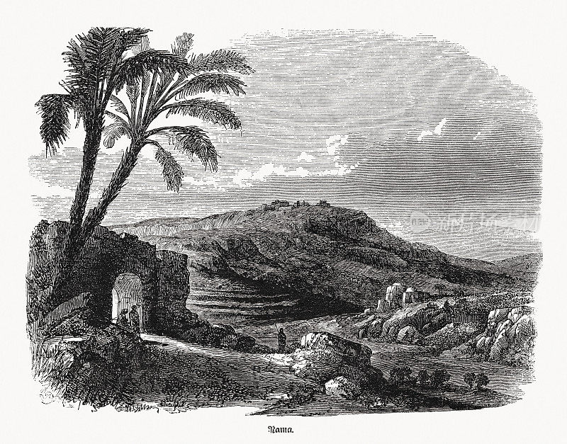 以色列Ramathaim-Zophim的史观，木版画，1862年出版
