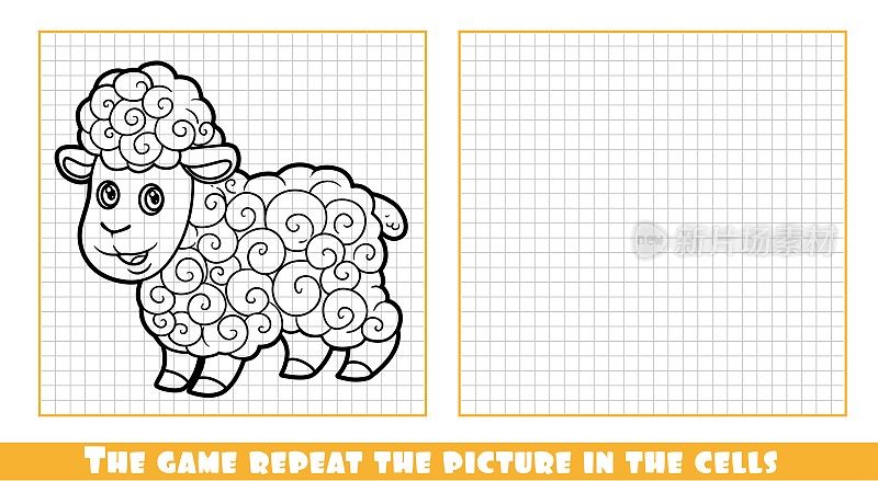 游戏介绍:可爱的卡通羊在细胞里重复勾勒出画面
