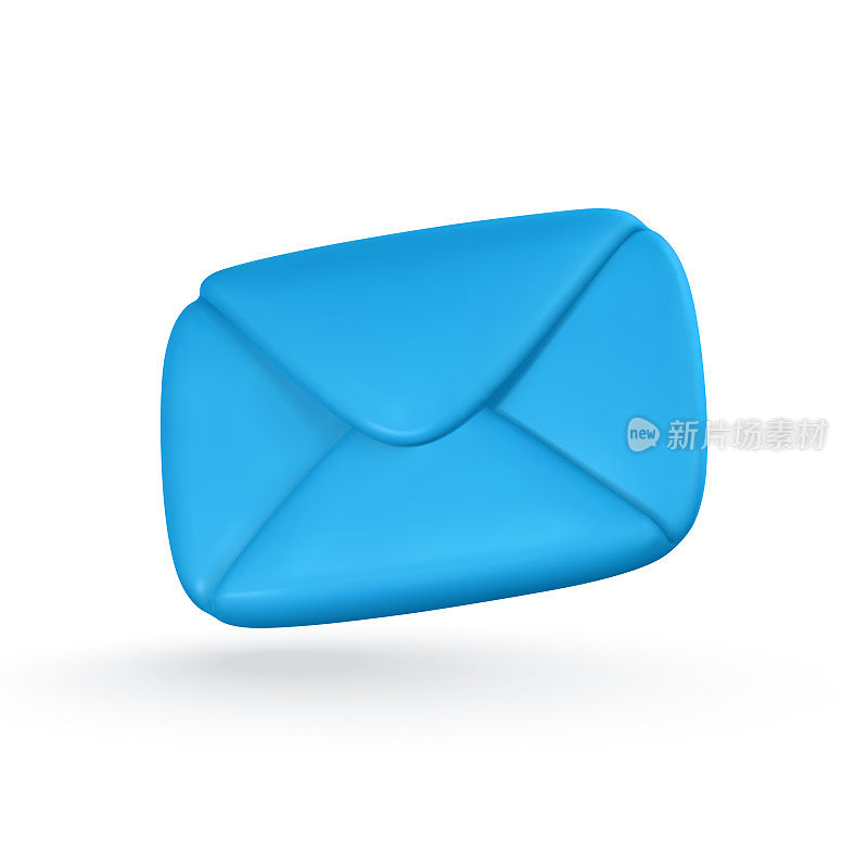 3d逼真的邮件信封图标。收到邮件通知。在线邮件的概念。矢量图