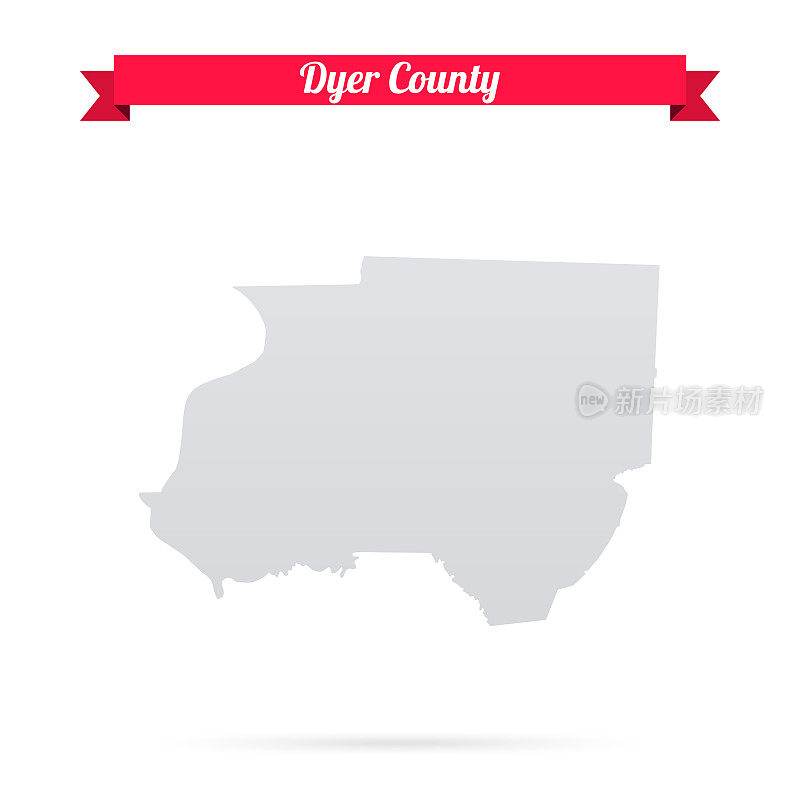 田纳西州代尔县。白底红旗地图