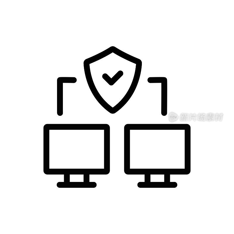 保护网络和云计算线路图标