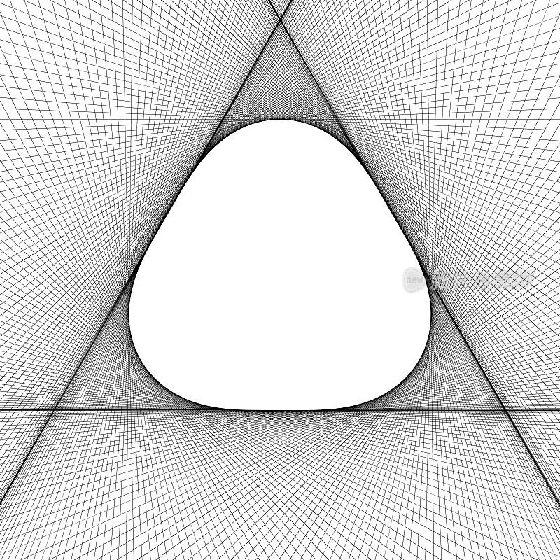 中心有一个三角形空隙的几何图案。