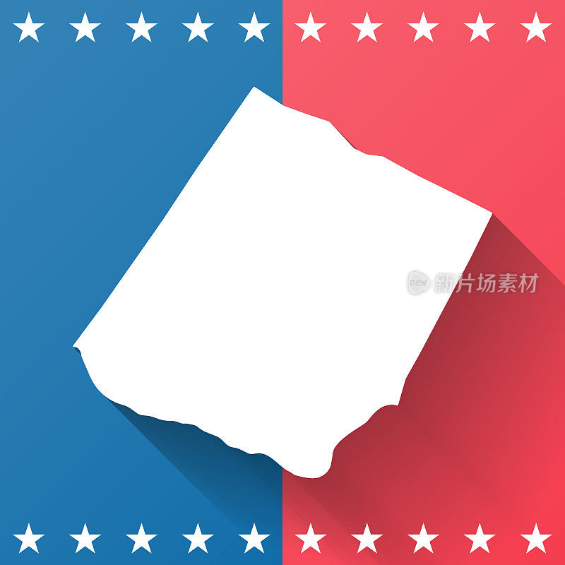 弗鲁万纳县，弗吉尼亚州。地图在蓝色和红色的背景