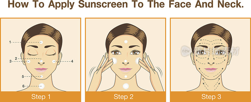 如何在脸部和颈部涂抹防晒霜