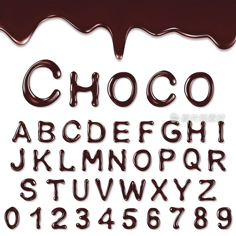 带数字的巧克力字母表