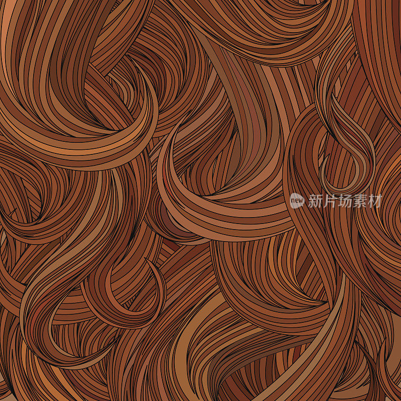 一个棕色卷发的插图