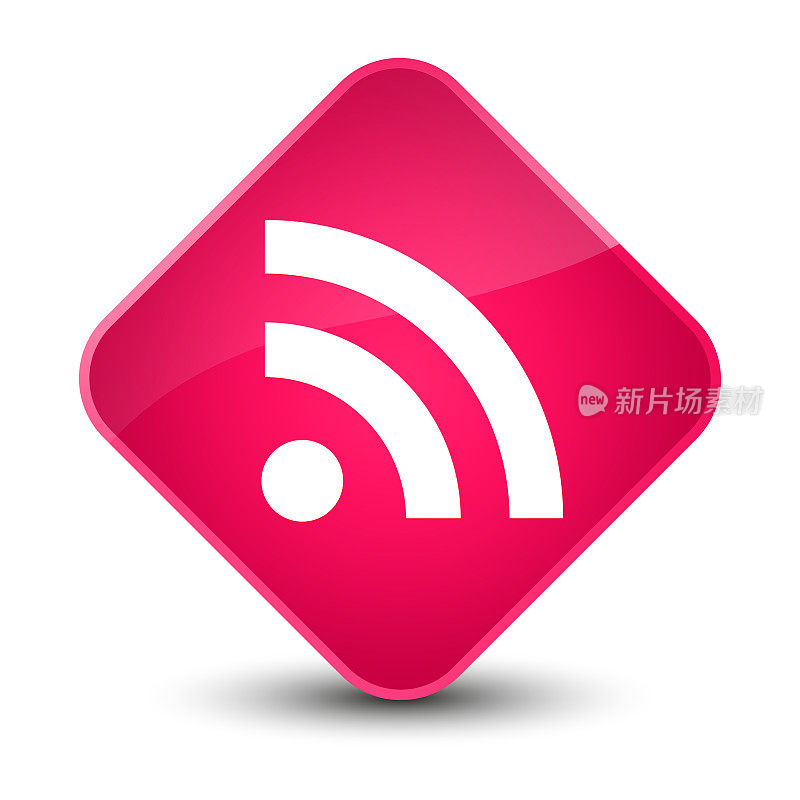 RSS图标优雅的粉红色钻石按钮