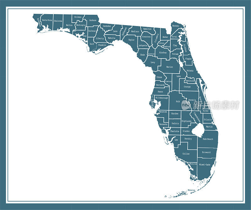 佛罗里达各县地图可打印