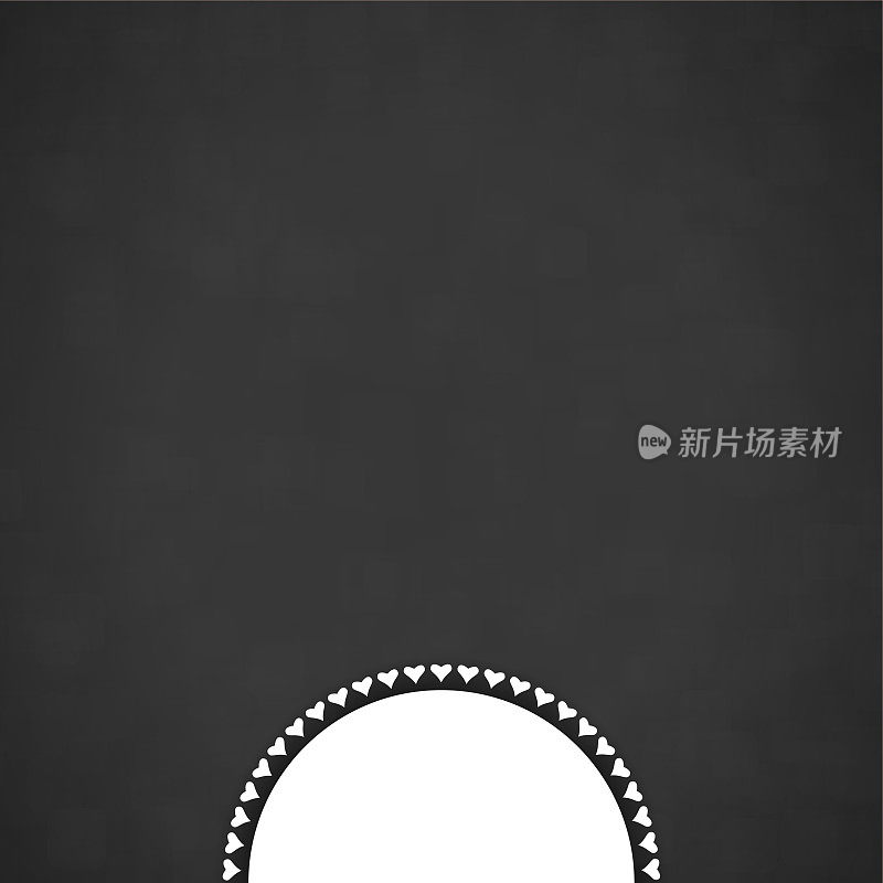 矢量插图的创意黑色背景与白色半圆形补丁和白色小心安排在它周围