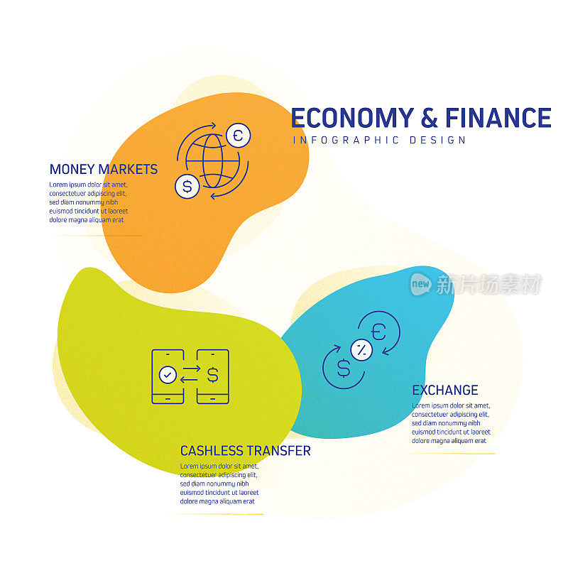 经济和金融概念信息图模板，元素和图标。简单的矢量信息图设计