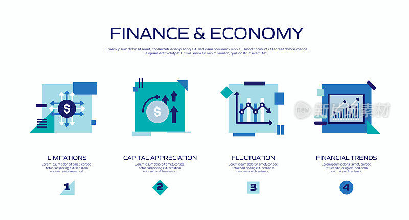 经济和金融概念信息图模板，元素和图标。简单的矢量信息图设计