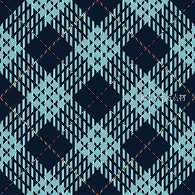 蓝色菱形格子苏格兰格子纺织图案