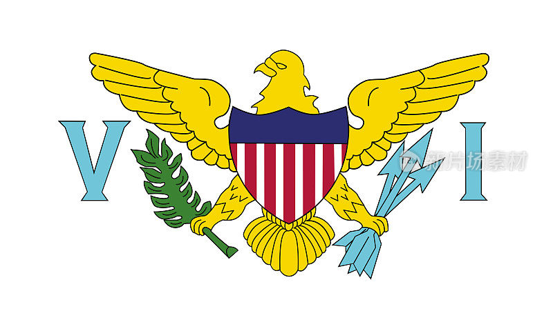 高度详细的旗帜维尔京岛美国-维尔京岛美国国旗-矢量维尔京岛美国国旗，EPS，矢量
