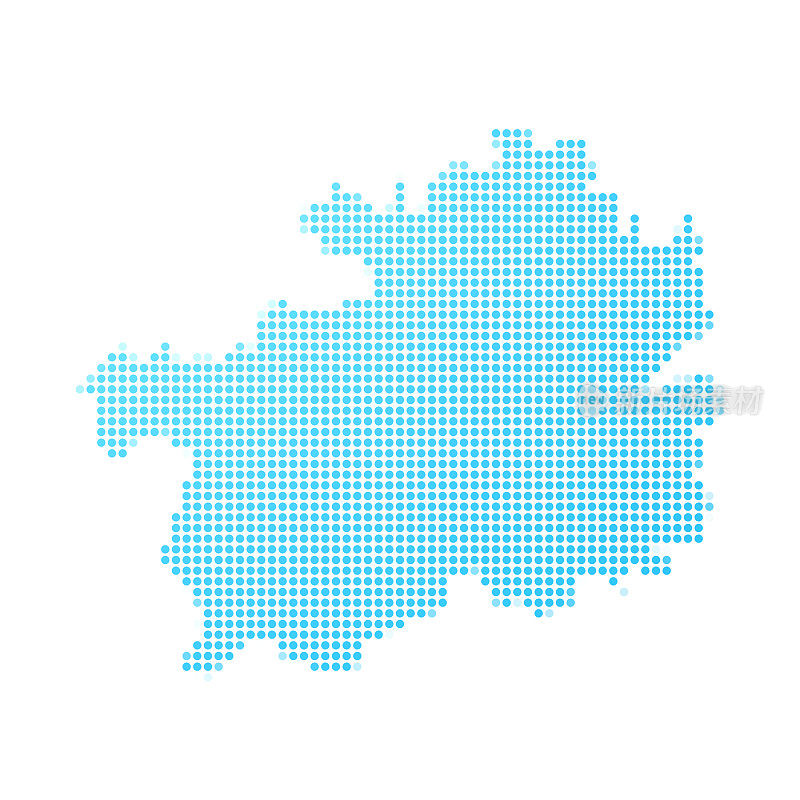 白底蓝点贵州地图