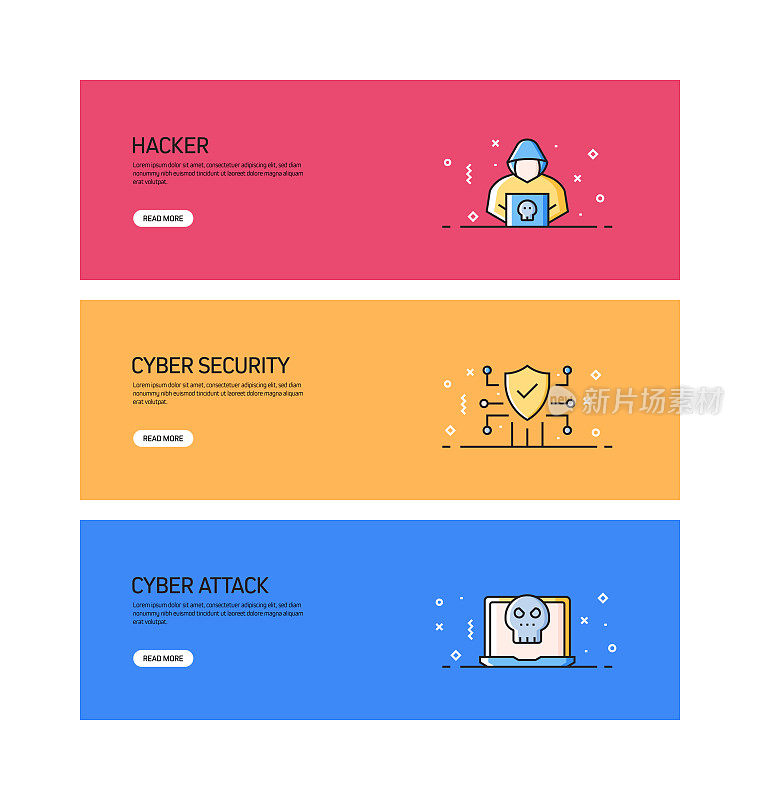 数据安全和网络安全相关的网页横幅设计