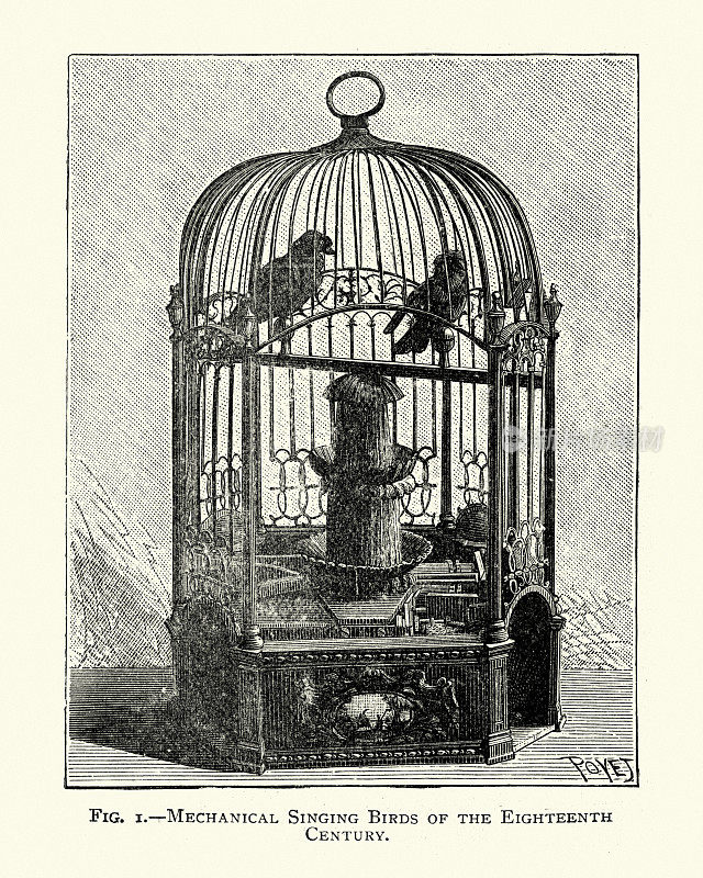 机械唱歌的鸟，18世纪