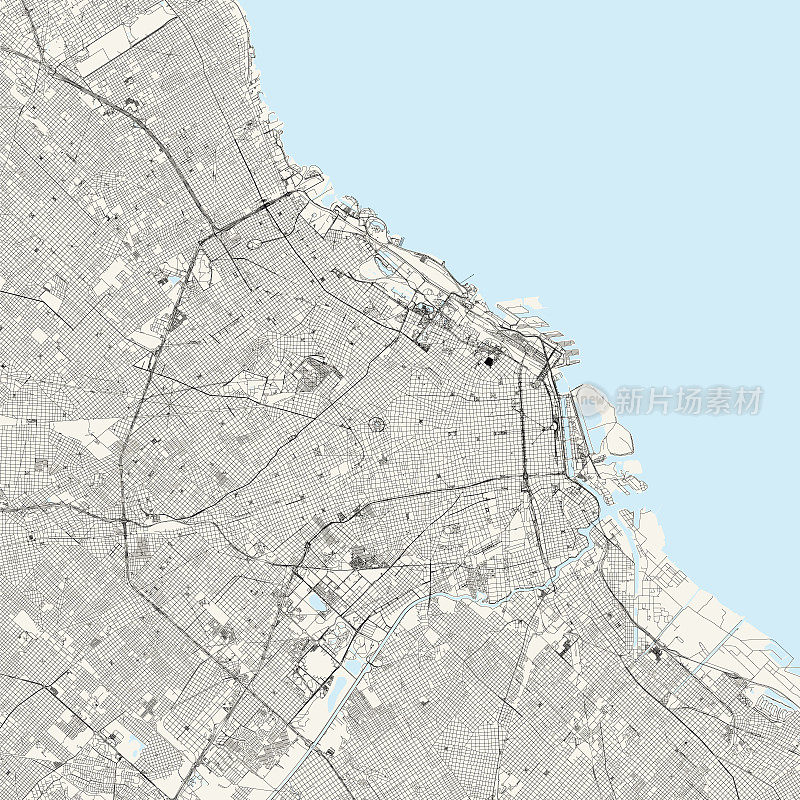 布宜诺斯艾利斯，阿根廷矢量地图