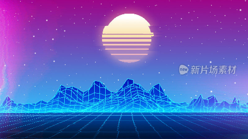 Synthwave复古的背景