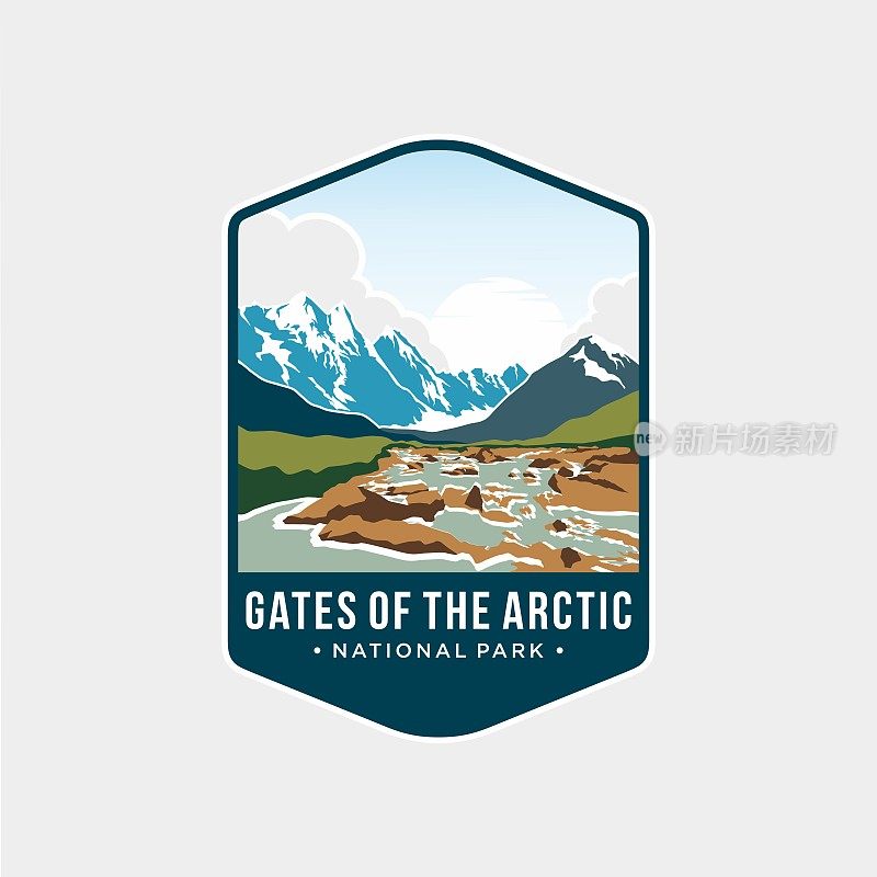 北极国家公园标志之门图标插图