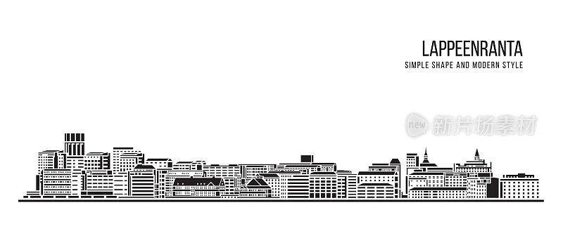 简单造型与现代风格的艺术矢量设计——拉彭兰塔城市
