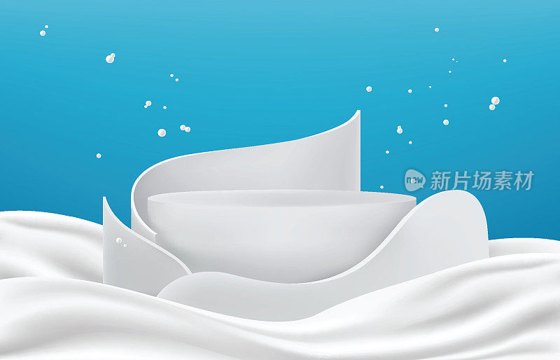 牛奶波背景展示产品的舞台。