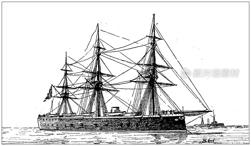 古画:西班牙海军舰艇“努曼西亚”号