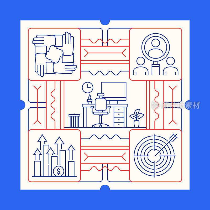 公司业务线图标集和横幅设计