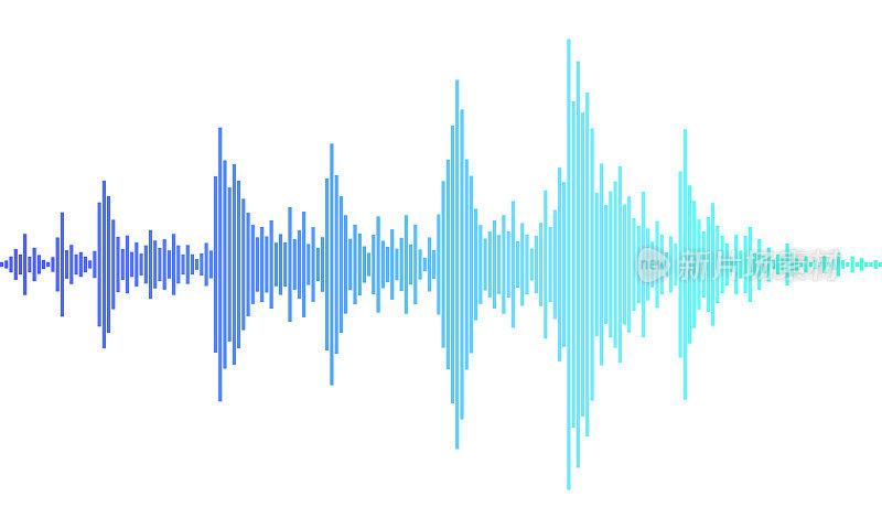 声波矢量。波作为音频均衡器隔离的背景。音频技术。脉冲音乐波形