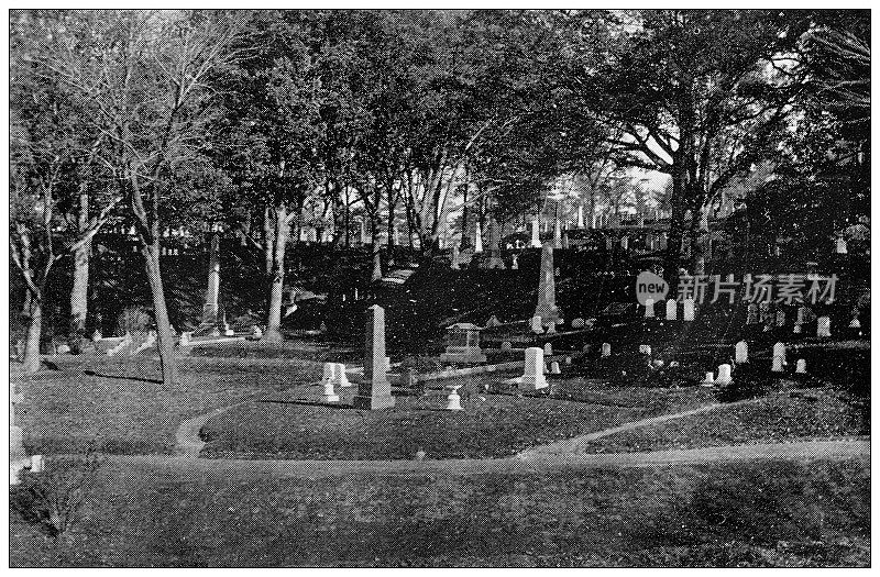 马萨诸塞州汉普顿县的古董照片:斯普林菲尔德公墓