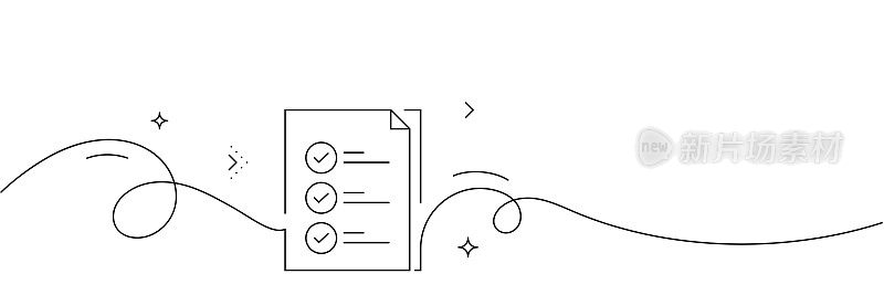 连续线绘制的调查图标。手绘符号矢量插图。