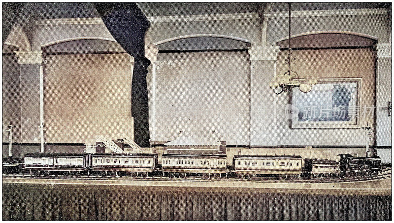 古董照片:玩具火车模型
