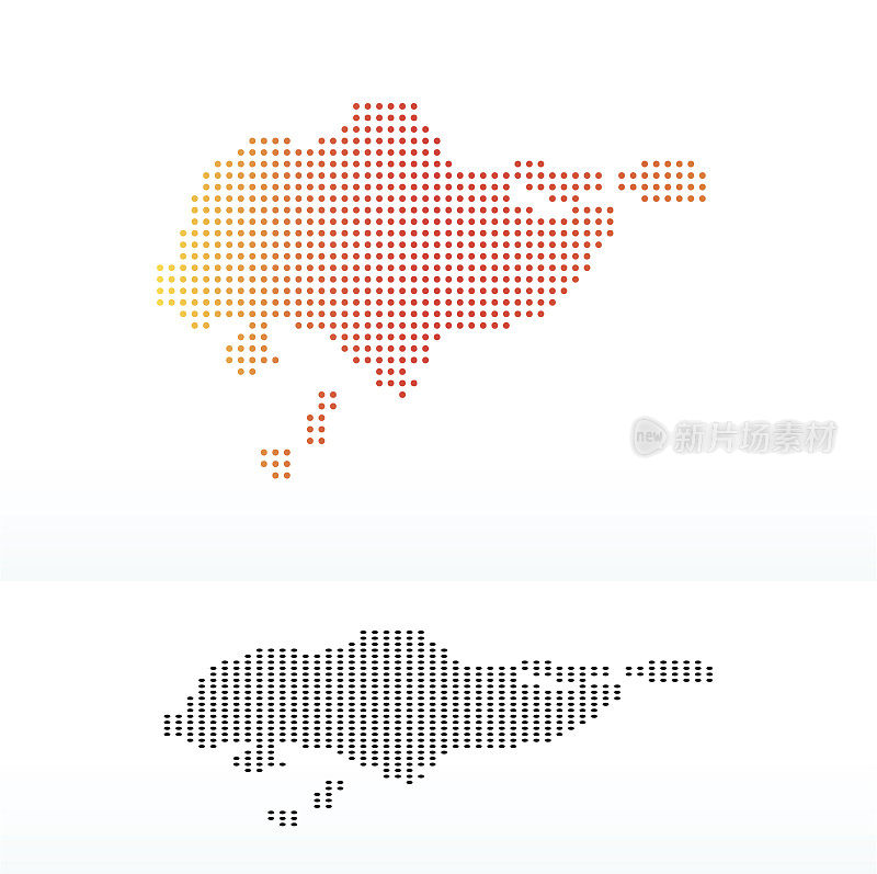 新加坡共和国地图与点模式