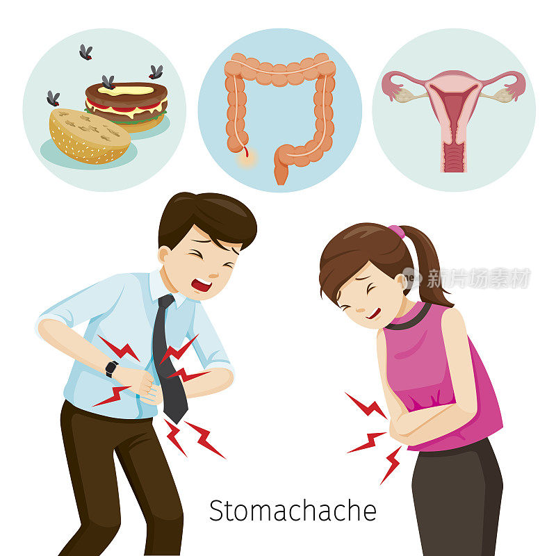 男人和女人胃痛