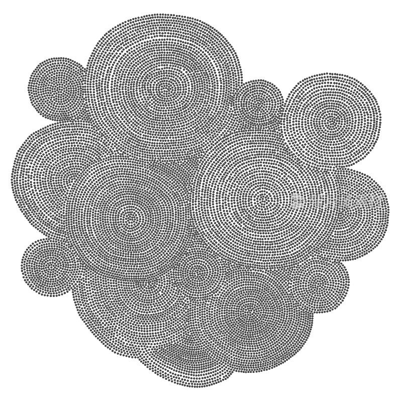画抽象的网点螺旋。邋遢的圆周运动插图
