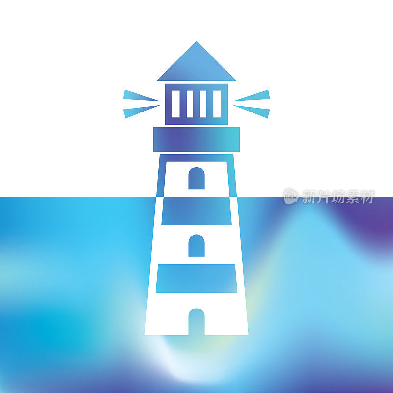 灯塔标志-信号标志-象征大海