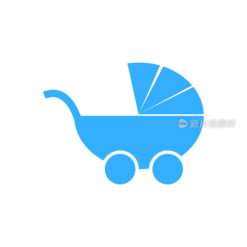 婴儿男孩婴儿车图标孤立矢量