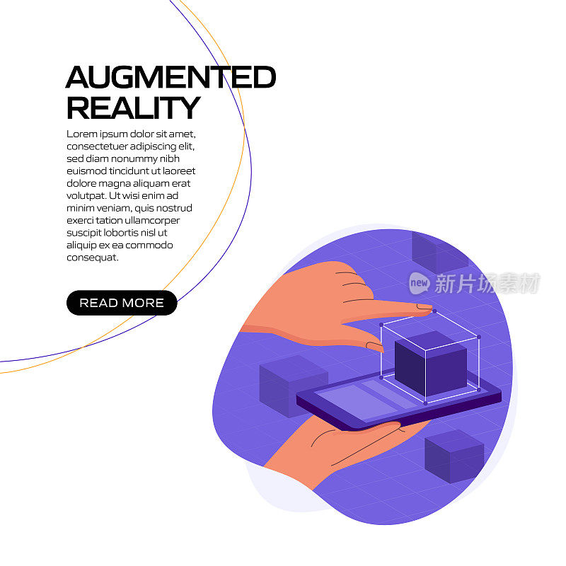 增强现实概念矢量插图网站横幅，广告和营销材料，在线广告，业务演示等。