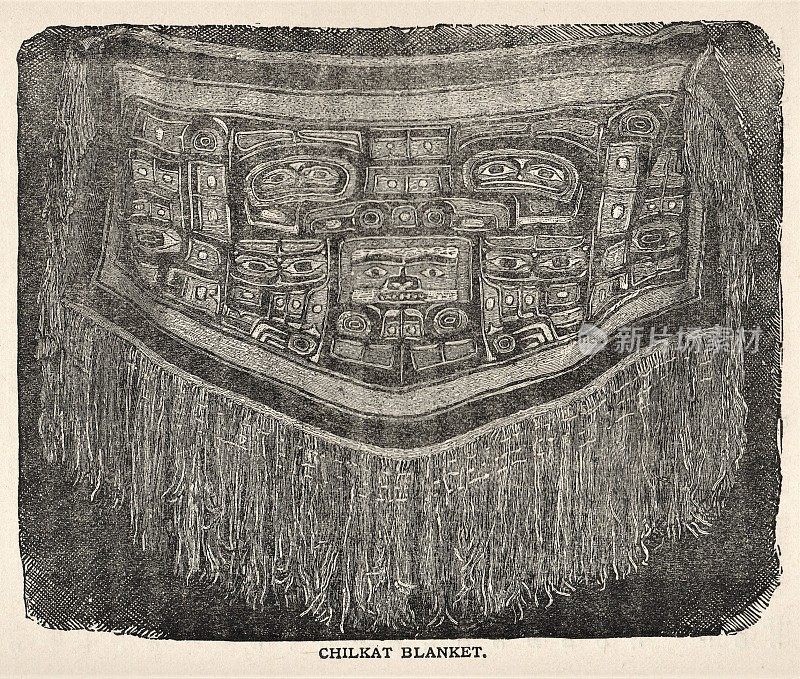 Chilkat毯子，阿拉斯加，美国，1886年