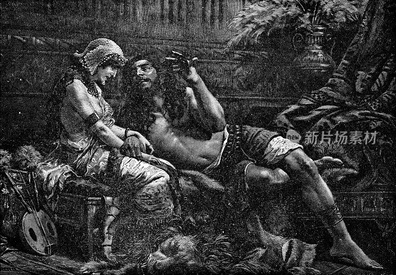 《参孙和黛利拉》，作者:何塞・埃切纳古斯――19世纪