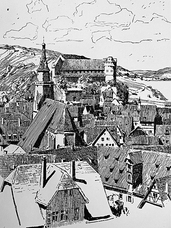 Tübingen，从奥斯特堡看老城
