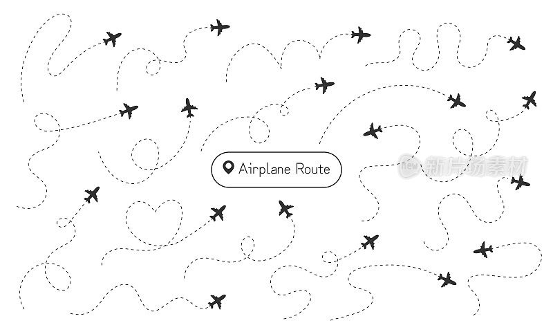 飞机旅行路线钉在世界地图上旅行旅行的想法