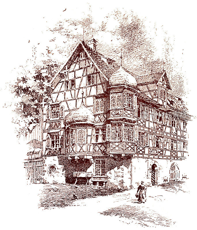 位于博登西Untersee的Gottlieben的半木结构老房子