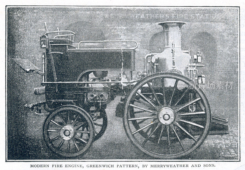 《维多利亚时代的格林威治模式的伦敦消防车》，作者:梅里韦瑟父子
