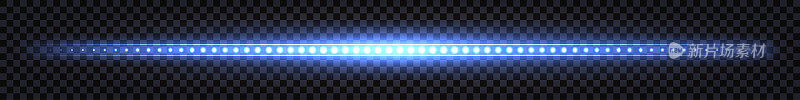 蓝色霓虹灯激光光束，光辉光雷电闪电效应。电脉冲，闪光射线线与闪光爆炸。高科技的未来主义闪光。孤立透明矢量图