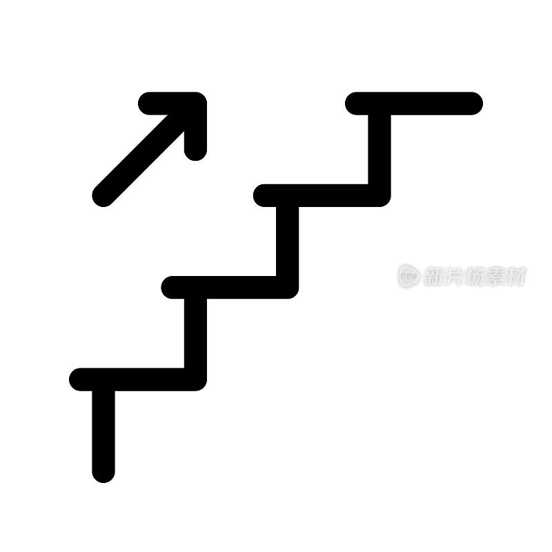 楼梯上线图标。楼梯象形图。