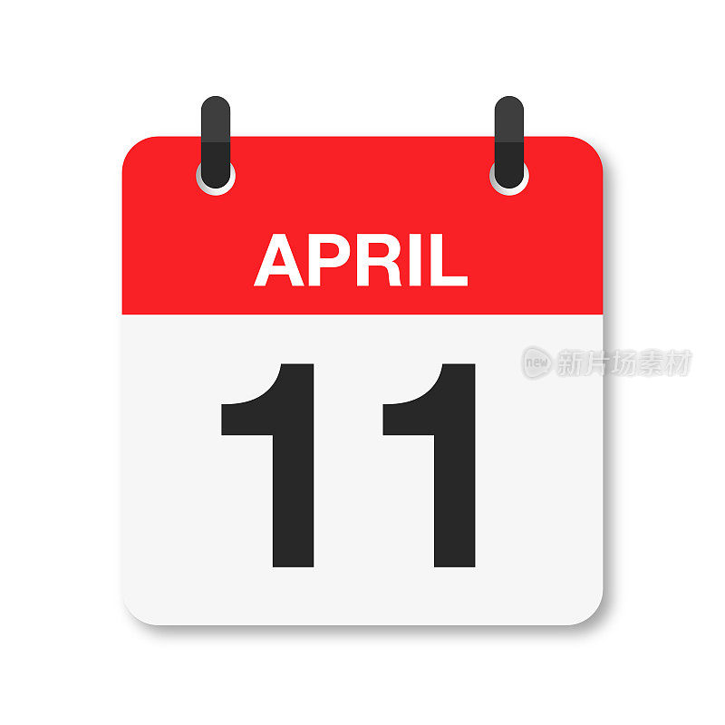 4月11日-每日日历图标-白色背景