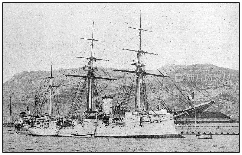古董图片:“Lepérouse”号巡洋舰，马达加斯加